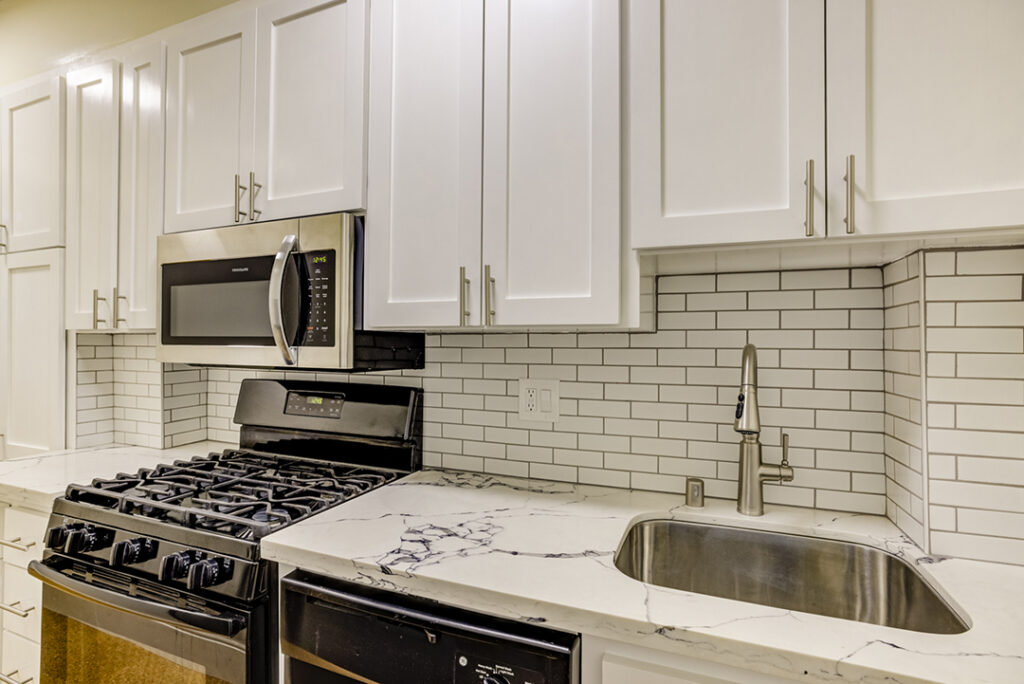 Kitchen sink and stove top at Mark Hopkins