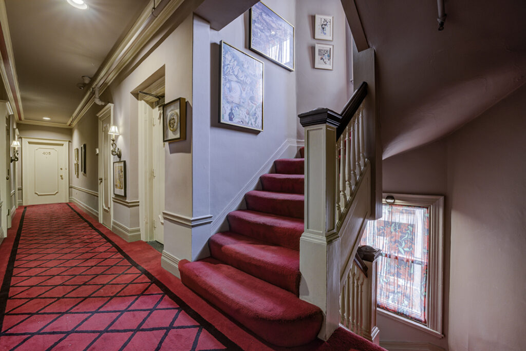 Interior stairwell at Mark Hopkins Rental Condominiums