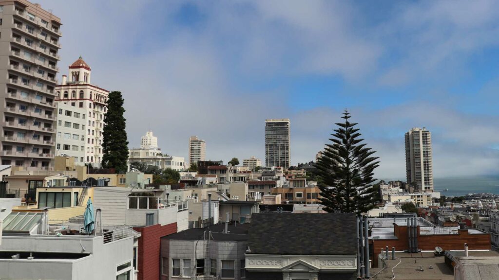 Mark Hopkins Condominiums rooftop view of Hillside